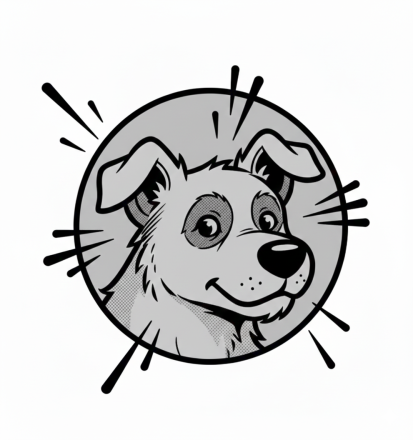 Cute pitbull dog sitting outdoors on a leash, in a serene autumn field setting.